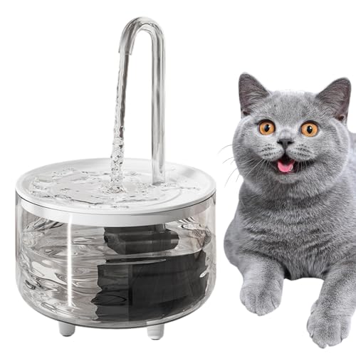 Wasserbrunnen für Haustiere, Wasserfilter für Katzen, Kabelloser Wasserspender für Katzen, Batteriebetriebener Wasserspender mit 1 Liter, USB-kompatibles Umwälzfiltersystem von Jinyilwn