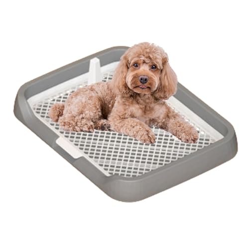 Welpentöpfchen, Hundetoilettenschüssel, Haustier Toilettenschüssel, Flacher Topf mit Netzgitter, Wiederverwendbar, Abnehmbare Säule, für den Heimgebrauch, Haustier Topf von Jinyilwn