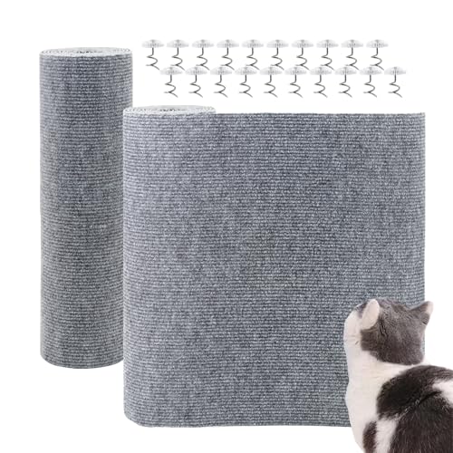 2 Rollen 200 x 40 cm zuschneidbare Katzenkratzmatte, Katzenkratzmöbelschutzrolle, selbstklebender Couchschutz von Katzenkrallen, DIY-Katzenbaum, Katzenkletterwand, Katzenkratzbaumschutz (hellgrau) von Jinzhenhong