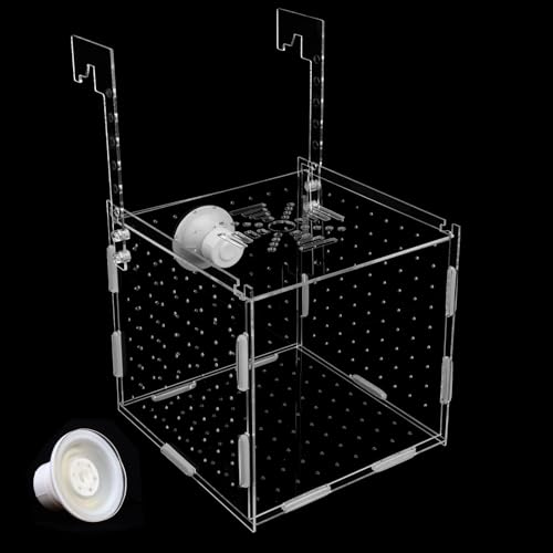 Acryl-Fischzuchtbox, transparente Fisch-Isolationsbox, Fisch-Trennbox für Aquarium, Bruterei-Inkubator mit Saugnapf für Garnelen, Guppy, Clownfisch, kleine Fische (15 x 15 x 15 cm) von Jinzhenhong
