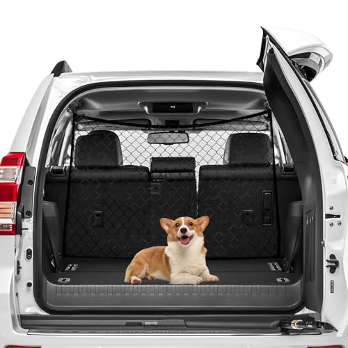 Jinzhenhong Hundebarriere Auto Netz mit Haken, Haustier Barriere für Auto, Auto Rücksitz Isolation Barrier Net Back Pet Dog Seat Divider, Dog Car Net Barrier Trunk for Car, Trucks, Vans (47.2 x 27.5 von Jinzhenhong