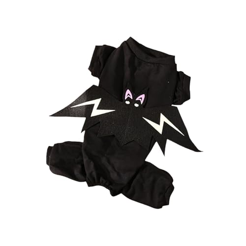 Halloween-Party-Kostüme für Haustiere, Katzen- und Hunde-Outfits, Fledermaus-Transformation mit im Dunkeln leuchtendem Effekt Hunde Hoodie (Black, XL) von Jipersuo