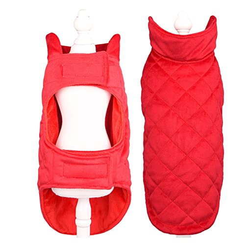 Haustier Hunde Winterkleidung Winter-weiche Wolle-Hundeweste, niedliche Kleidung, Haustier-Hunde-Sweatshirt, rot, für Hundekleidung, rot, lässig, warmer Hundemantel Wasserdicht Warm (Red, XXL) von Jipersuo