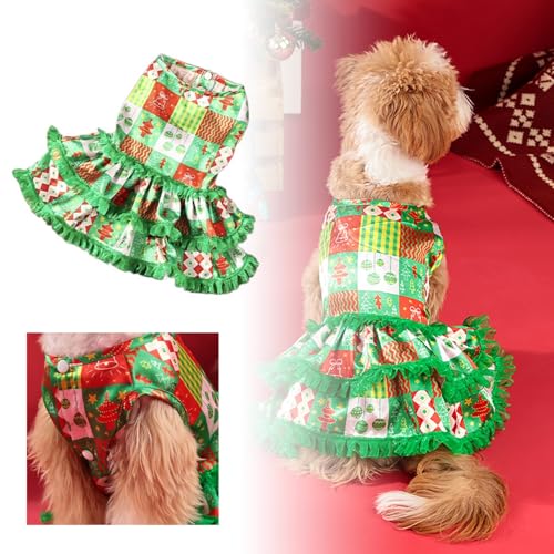 Haustier-Weihnachtsbaum-Schichtrock-Kostüm Haustier-Weihnachtskostüm Hund Katze Weihnachtsbaum-Schichtrock für Katzen und Welpen Weihnachts-Haustierkostüm Hund Wintermantel (A, XL) von Jipersuo