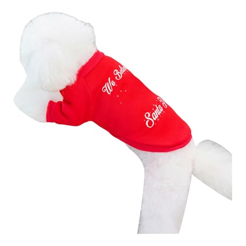 Haustierkleidung Hundekleidung Herbst/Winter Neue kleine Hunde Haustier Herbst/Winter Kleidung 21 Chr Istmas Gi Ft Hoodie Hundehemden Haustier (Red, XXL) von Jipersuo