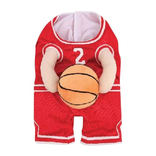 Hunde-Basketball-Kostüm mit Hunde-Basketball-Halloween-Kostüm, Hunde-Basketballspieler-Kostüm mit Hunde-Basketball-Kostüm, das einen hält, Hunde-Basketball mit Rollkragen-Strickpullover für (A, M) von Jipersuo