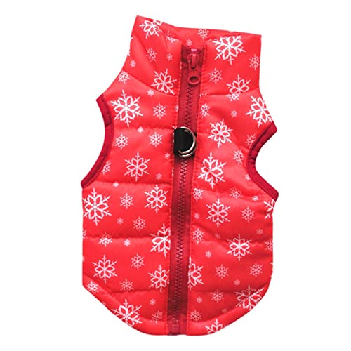 Hunde-Overall Niedliche Haustierkleidung Winter Weihnachten Schneeflocke Baumwolle Kleidung Haustierkleidung Prinzessin Tweeds Haustierkleidung Hundekleidung棉服 Haustier Hundekleidung Weste (Red, L) von Jipersuo