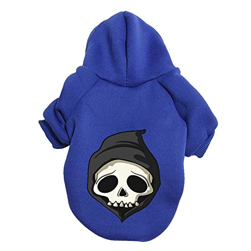 Hunde Winter Warm Mantel Halloween-Hundepullover Haustier-Kostüm-Kostüm-Haustier-Pullover Haustier Hund Warm Mantel Jacke (Blue, 2XL) von Jipersuo