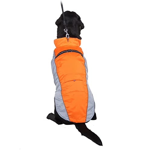 Hundekostüm Mantel Hundejacke Hund Verstellbare Kleidung Kleidung Klettverschluss Winter-Baumwollkleidung Große Jacken Reflektierende Haustier-Haustierkleidung Hund Halloween Kostüm (Orange, M) von Jipersuo