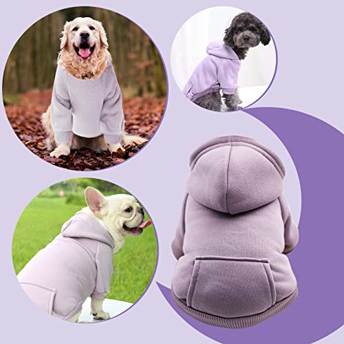 Hundemantel Jacke Weste Fleece mit Tasche Welpen Warmer Hoodie Pullover Winter – Hunde Hundebekleidung Jungen für kleine mittelgroße Haustierkleidung Hundehemden Haustier (Purple, M) von Jipersuo