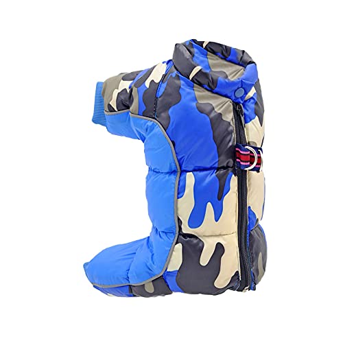 Hundemantel Winter Fleece Haustier Weste Pet Dog Camouflage Baumwolle gefütterte Jacke Kältebeständige Jacke Jacke Wintermantel Haustier Mantel Jacke (Blue, XL) von Jipersuo