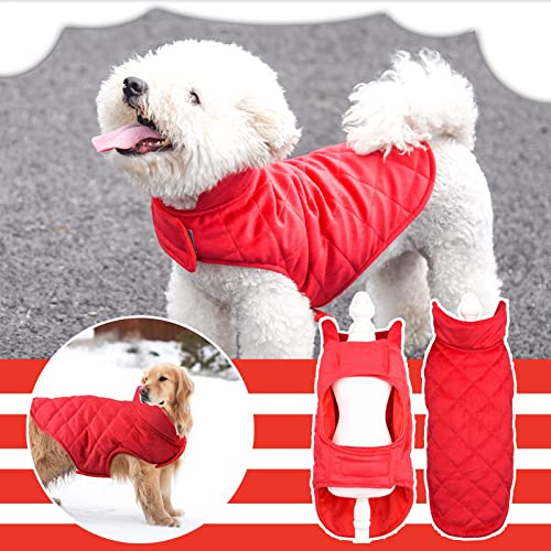 Hundemantel Winter Fleece Haustier Weste Winter-weiche Wolle-Hundeweste, niedliche Kleidung, Haustier-Hunde-Sweatshirt, rot, für Hundekleidung, rot, Hundemantel wasserdicht Hundepullover (Red, M) von Jipersuo