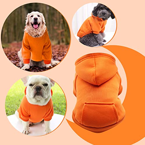 Hundepullover Weihnachten Winterpullover für Jungen Hunde – mittelgroßer Hund, Fleece, Welpe mit Tasche, warm für kleine Kleidung, Hoodie, Haustierkleidung Haustier Hund Warm Mantel (Orange, S) von Jipersuo