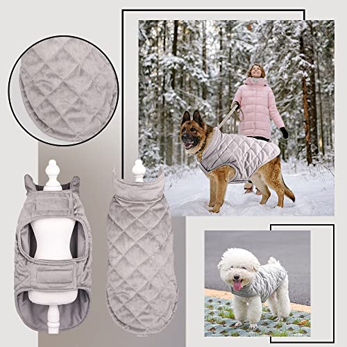 Hundepullover Weste Warmer Mantel Winter warme weiche Wolle Hundeweste Cute Graubekleidung Hund Sweatshirt-Jacke für Hundekleidung innen im freien Hund Warm Mantel Jacke Wasserdichte (Grey, M) von Jipersuo