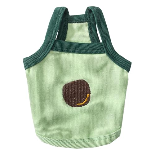 Jipersuo Av Ocado Camisole-Kleidung für kleine Hunde, dünnes Sommerdesign, Teddybär, Haustier, Katze, Kleiner Welpe, Frühlings- und Sommerweste, geeignet für Halloween Haustier Hund Warm (Green, XL) von Jipersuo