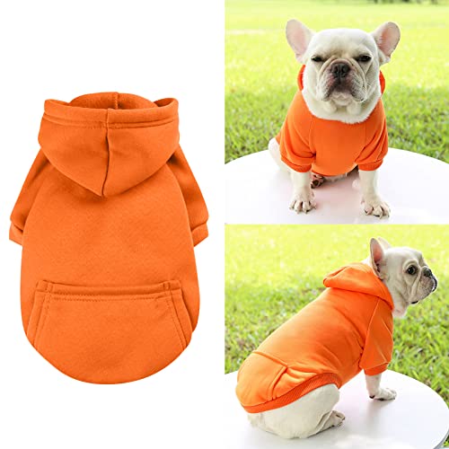 Jipersuo Hund Mantel Warme Jacke Winter Pullover Denim Tasche Zweibeinige Kleidung Sport Stil Haustier Kleidung Hund Katze Kleidung Heimtierbedarf Wintermantel Hund Wasserdicht (Orange, L) von Jipersuo