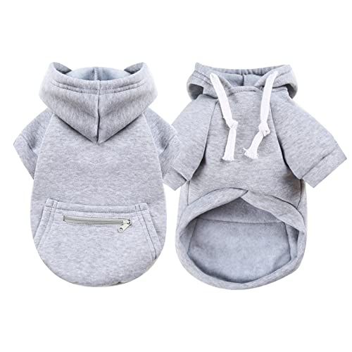 Jipersuo Hund Warm Mantel Jacke wasserdichte Reißverschlusstasche Weiwang Größe Hundekleidung Katze Haustierkleidung Winter Lieferungen Brustgurt Winterjacke Hund Gefüttert (Grey, M) von Jipersuo