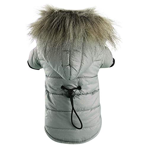 Jipersuo Hunde Hoodie Baumwolle Hundemantel Warme, baumwollgefütterte Daunenjacke für Hunde, Kostüm, Welpen, Winterkleidung, Hoodie-Mäntel Mantel Kleidung Pullover Haustier (,Gray, XL) von Jipersuo