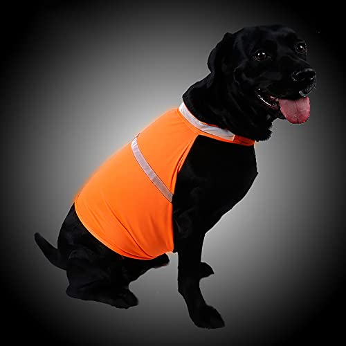 Jipersuo Hunde Kapuzenpulli Hundeweste Safetys Walking Kostüme Reflektierende Haustierkleidung Übung Nacht Casual Ghs Visibility Puppy Outdoor Welpen Jacken Warm (Orange, S) von Jipersuo