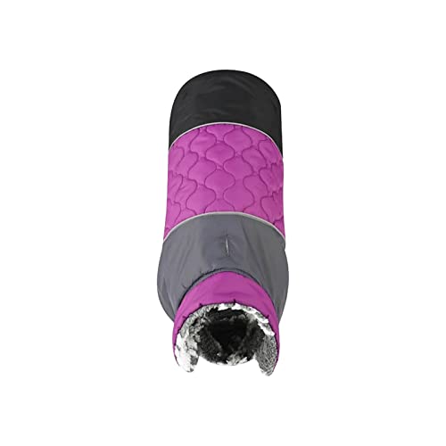 Jipersuo Hunde Kapuzenpulli wasserdichter Haustiermantel Winter Warmer Hund - Wintermantel für kleine mittelgroße Hunde doppelseitig tragbar Winter Haustier Hund Mantel (Purple, XL) von Jipersuo