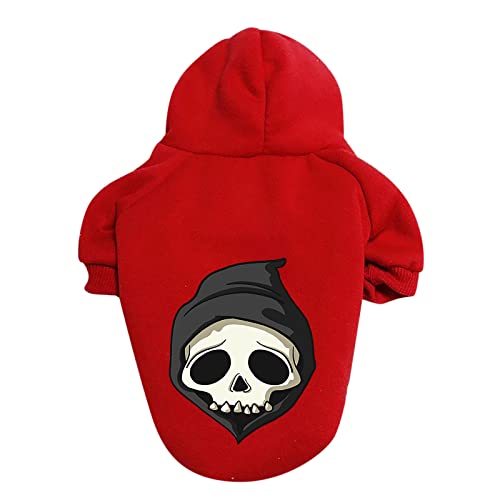 Jipersuo Hunde Winter Warm Mantel Halloween-Hundepullover Haustier-Kostüm-Kostüm-Haustier-Pullover Haustier Hund Warm Mantel Jacke (Red, 2XL) von Jipersuo