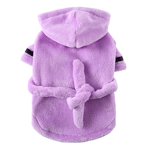 Jipersuo Hundepullover Weihnachten Hotel Schlafanzüge Heimtiere Kleidung Bademantel Handtuch Bademantel Katze Heimtiere Bademantel Tierkleidung Haustier Katze Hundemantel (Purple, L) von Jipersuo