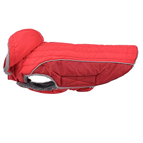 Jipersuo Rollkragen Pullover, winddichter Haustiermantel Winterwarmer Hundemantel für kleine, mittelgroße große Hunde Winter Haustier Hund Mantel (Red, L) von Jipersuo