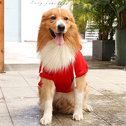 Jipersuo Weihnachten Hundepullover Hund Haustier Winter Reißverschluss Fleece Tasche Sweatshirt Volltonfarbe Tops Haustier Katzen Hunde Hoodies Rot Warme Haustierkleidung Hundebademantel (RED, M) von Jipersuo