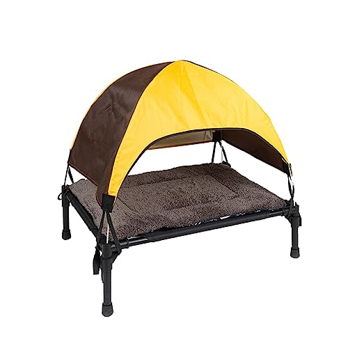 Kinderbett im Camping-Stil für kleine bis mittelgroße Hunde, erhöhtes Klappbett, Katzen- Hundehütte, abnehmbares Haustierzelt HundehüTte Indoor (Yellow, One Size) von Jipersuo