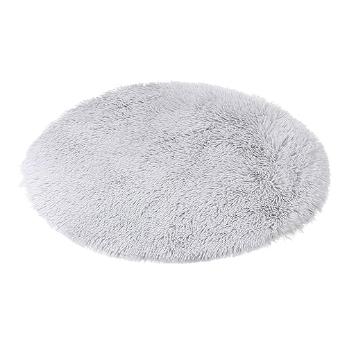 Warme Winter-Haustiermatten für Katzen, Hundehütten, kleine mittelgroße Hunde, warme Decke, rund, Plüsch, gemütlich Winterhaus Hunde (Grey, One Size) von Jipersuo