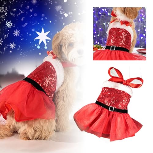 Weihnachtsfeier-Abendkleid für Haustiere, Weihnachtskostüm für Haustiere, Weihnachtshochzeitskleid für Hunde und Katzen, Kostüm für Katzen und Welpen, Weihnachtskostüm für Haustiere Haustier (A, S) von Jipersuo