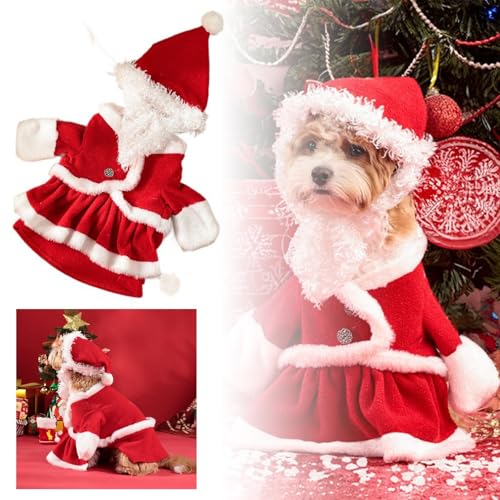 Weihnachtskleidung für Haustiere, Hunde, Weihnachten, Verwandlung, Klassische Weihnachtsfeier-Kleidung, Haustierkostüm, Weihnachtskleid, Haustier-Weihnachtskleidung, Hund, Katze, Baumwolle (A, XL) von Jipersuo