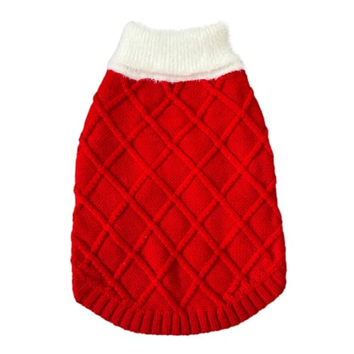 Weihnachtspullover für kleine und mittelgroße Haustiere 2023 Hundebekleidung Universeller Freizeitpullover Kleidung Winterjacke Pullover Haustier Hund (Red, XL) von Jipersuo