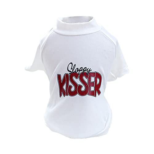 Hundekleidung Kleines Haustier T Shirt Mit Buchstabendruck Bichon Kurzärmelig 2-Bein T Shirts Welpen Sommerkleidung Outfits Hundekleidung Mädchen Junge von Jiqoe