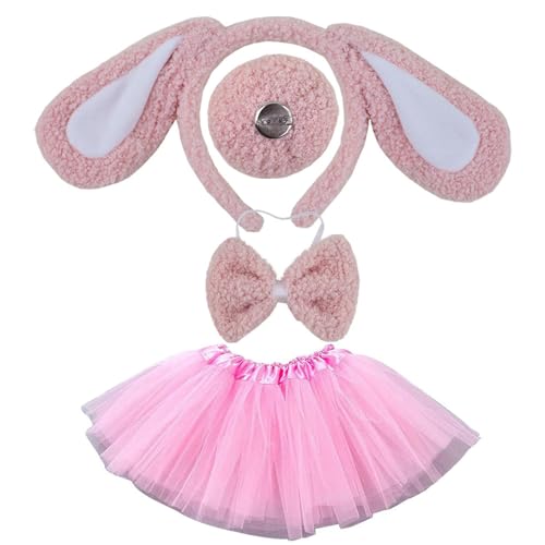 Hundekostüme Set Hundeohr Stirnbänder Schwanzschleifen Tutus Nasenhandschuh Cosplay Kostüm Halloween Weihnachtsfeier von Jiqoe