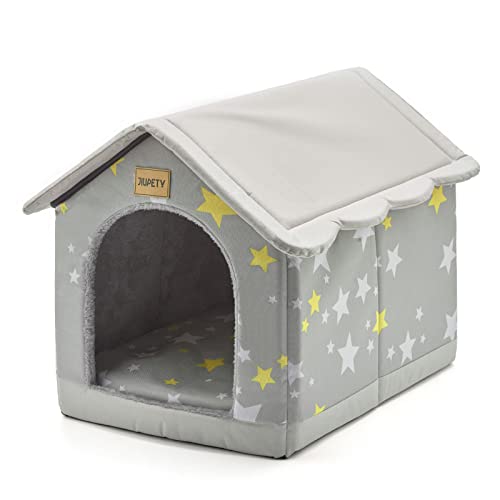 Jiupety Hundehütte Innen, 2XL Größe Indoor Hundehütte für große Hunde, Warme Höhle Schlafnest Bett für Katzen und Hunde, Grau von Jiupety