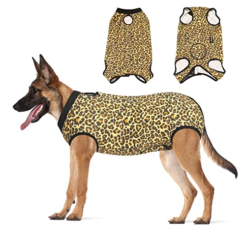 Jiupety Genesungsanzug für Hunde, Gelb Leopard, Größe XXL von Jiupety