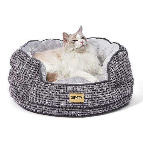 Jiupety Haustierbett für Katzen und kleine Hunde, katzenbett große Katzen, katzenkissen katzenkorb katzenhöhle Hundebett cat Bed, Größe L 63.5 x 53.3 x 22.9 cm, Schwarz von Jiupety