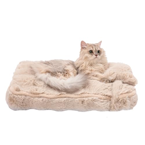 Jiupety Katzenbetten für Indoor-Katzen, beruhigende Haustierbetten, Matratze mit Kissen für Kiste, rutschfeste, bequeme Haustier-Schlafmatte. Für Katzen und Welpen bis zu 4,5 kg, S (30,5 x 45,7 x 3,8 von Jiupety