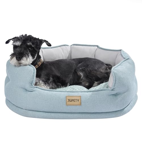 Jiupety Katzenbett für Hauskatzen mit gemütlicher Katzenmatte, rundes gemütliches kleines Hundebett aus luxuriösen Stoffen, großes Katzenbett für Kätzchen und Welpen, L (63,5 x 53,3 x 22,9 cm), Grün von Jiupety