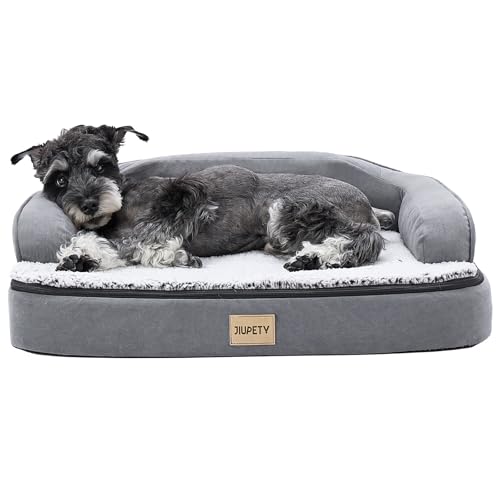 Jiupety Weiches Hundebett, Grau, 66 cm L × 50,8 cm B × 16,5 cm T von Jiupety