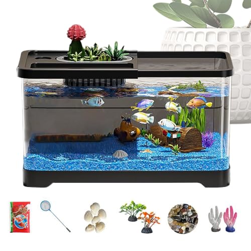 Jlkegfdf Aquarium-Starter-Set, LED-Fischtank-Set mit Filtersystem, ästhetische Unterwasserlandschaft, Dekoration für Zuhause, Wohnheim, Schreibtisch, Kinderzimmer Jlkegfdf Aquarium-Starter-Set, LED-Fischtank-Set mit Filtersystem, ästhetische Unterwasserlandschaft, Dekoration für Zuhause, Wohnheim, Schreibtisch, Kinderzimmer von Jlkegfdf