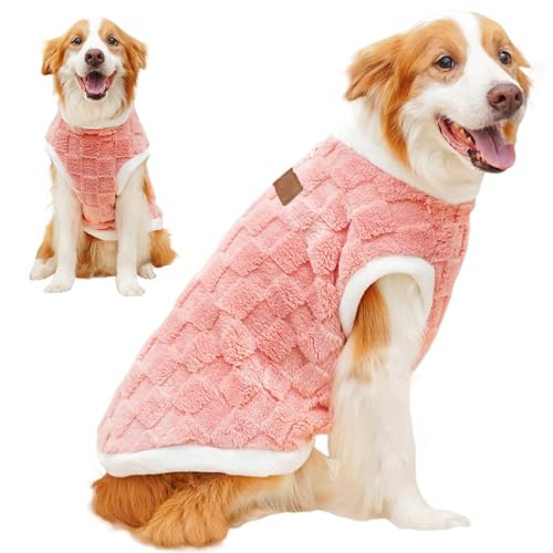 Jlkegfdf Haustierpullover, Winterpullover für Hunde, Plüsch, dicke Haustier-Kleidung für kaltes Wetter, warme Schneejacke, Zubehör für große Hunde, kalte - und Wintersaison von Jlkegfdf