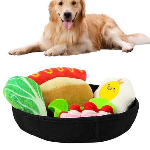 Jlkegfdf Quietschendes Hundespielzeug, Plüsch-Hundespielzeug, Kauspielzeug für Hunde, interaktives Spielzeug, vielseitiges Hamburgerspielzeug für kleine, mittelgroße und große Hunde von Jlkegfdf