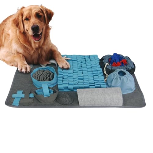 Jlkegfdf Schnüffelmatte für Welpen | Hunde Schnüffelmatte Quadrat - Waschbare Schnüffeldecke 3 Schwierigkeitsstufen Hund Langsames Essen Training Zubehör Haustierbedarf für Futtersuche Fähigkeiten von Jlkegfdf