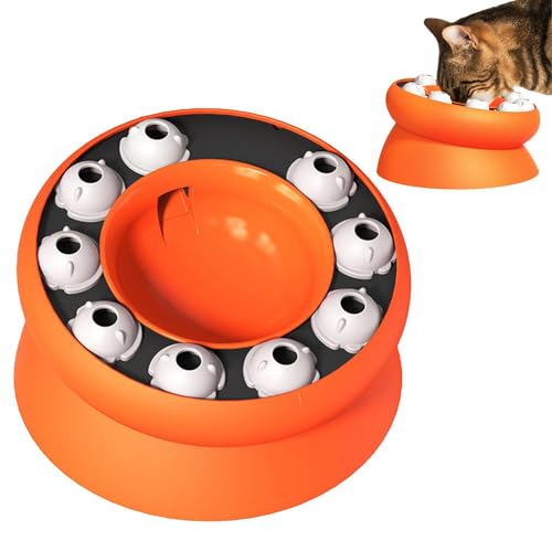 Jlkegfdf Slow Feeder Katzennapf | Erhöhter und betitelter Puzzle-Futterspender für Katzen - Katzenfutterschale für gesunde Ernährung, verhindert Überfressen der Katze von Jlkegfdf