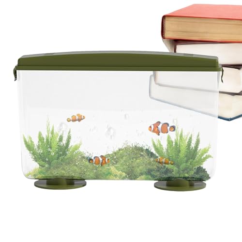 Desktop-Goldfischaquarium, Goldfischaquarium,Rechteckiges Plattfischaquarium mit 360-Grad-Ansicht | Aquarien und Fischschalen für Goldfische, Tisch- oder Desktop-Display, einfache Einrichtung von Jlobnyiun