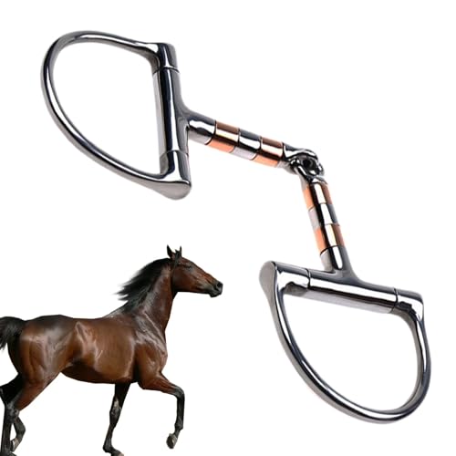 Equine Mouth Gear – Eingelenkiges Reitgebiss, D-Ring-Trainingsgebisse, | Pferdegebiss mit Kupferrolle, langlebiges Pferdegebiss aus Edelstahl für einfache Kontrolle beim Pferdetraining und Reiten von Jlobnyiun