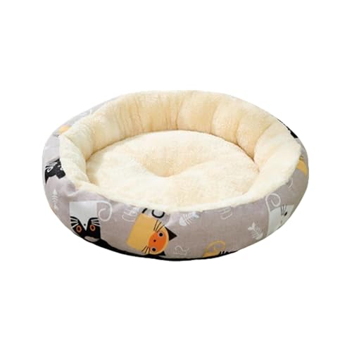 Haustierbett – Kleines rundes Hundebett, Welpenschlafbett | Bequemes Kätzchenbett, waschbares Haustierbett, rundes Kätzchenbett, tragbar, rundes Bett für von Jlobnyiun