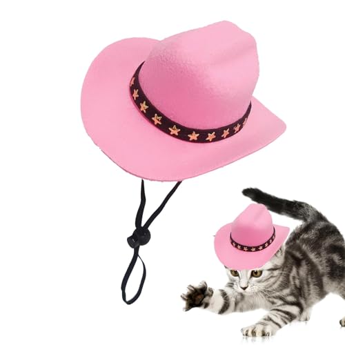 Hundemütze, Katzen-Cowboyhut | Cowboy-Hundemützen, Katzenmützen,Welpen-Halloween-Kostüme, Bequeme Haustier- -Dekoration für Sommer-Outdoor-Walking-Camping von Jlobnyiun